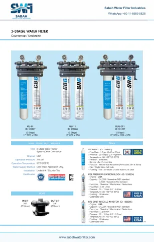 KU-01 / UU-11 / KUU-011 Filter Sets