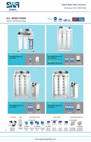 RO Water Systems — 50 to 500 GPD