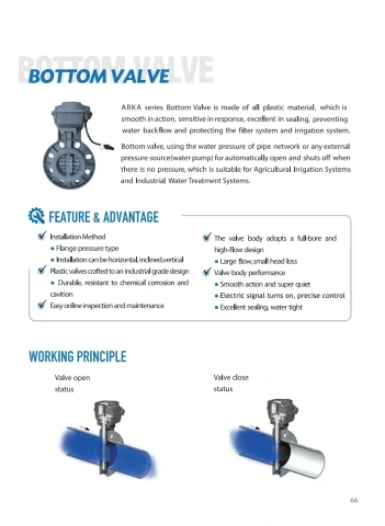 ARKA catalogue PDF page 67: Butterfly Valve technical reference and related-model schedule