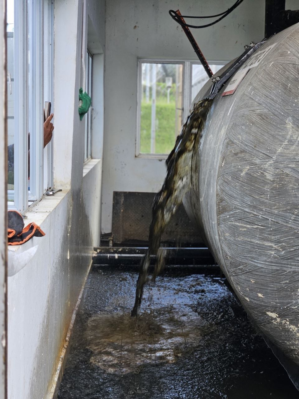 Water discharged during sand filter backwash