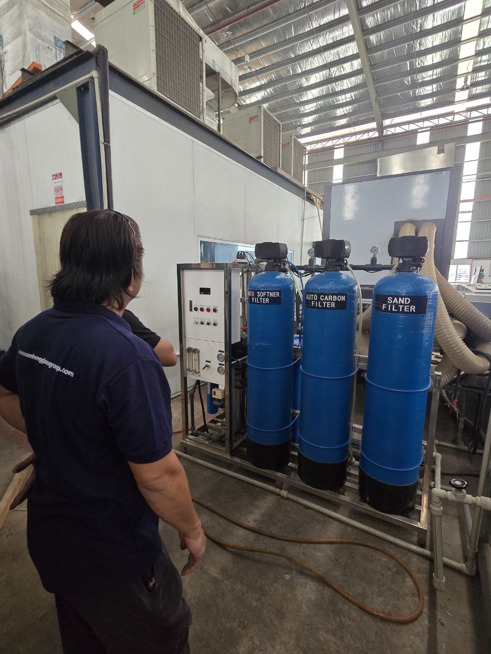 RO softener and activated carbon filter vessels
