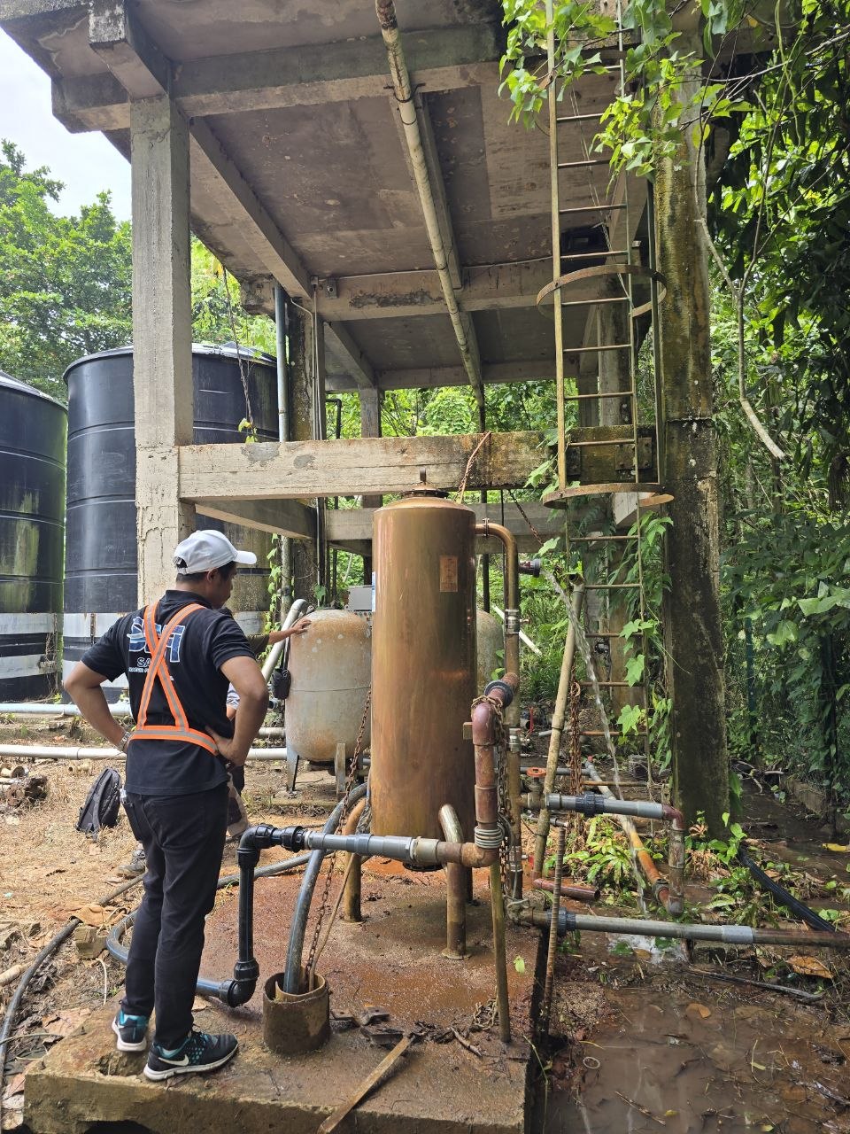 Existing stainless steel filter at Nexus Resort site